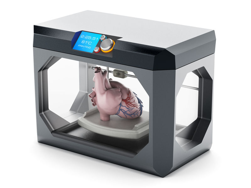 impresora 3D con un corazon imprimido en 3D