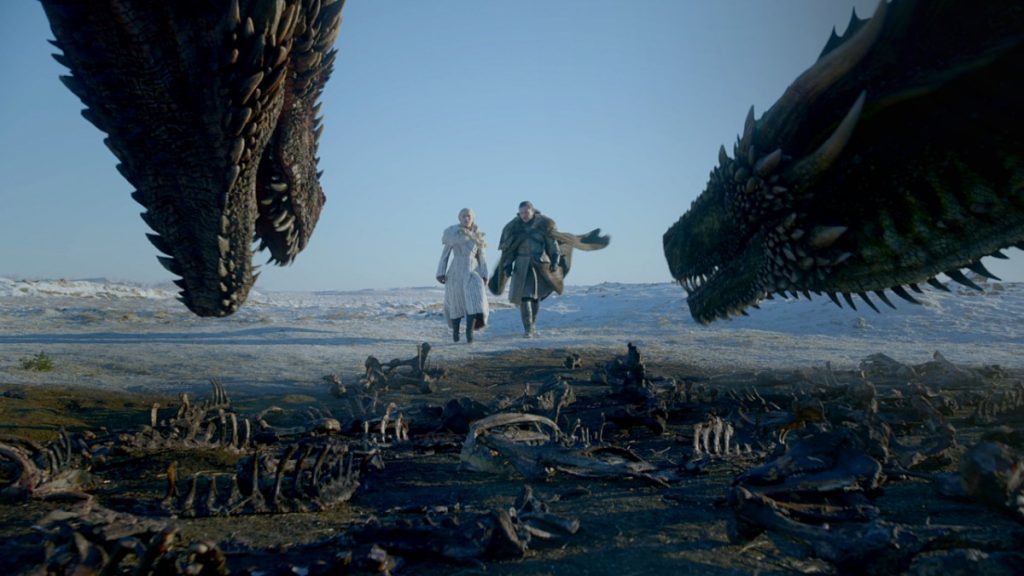 Juego de Tronos, Daenerys con Jon y los dragones